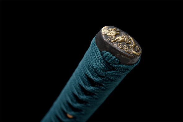 Katana Serpent Doré - Acier Damas