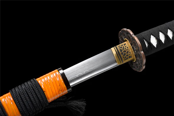 Katana-japonais-Lotus-Acier-Damas