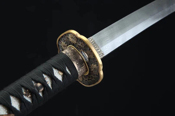 Tsuka-Fleur-de-Guerre-Acier-Damas