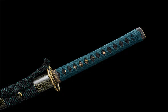 Katana Serpent Doré - Acier Damas