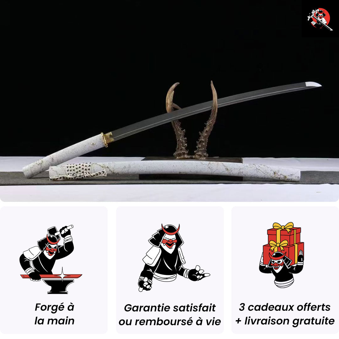 Katana Ghost of Yotei Gilded Night Blanc - Édition limitée