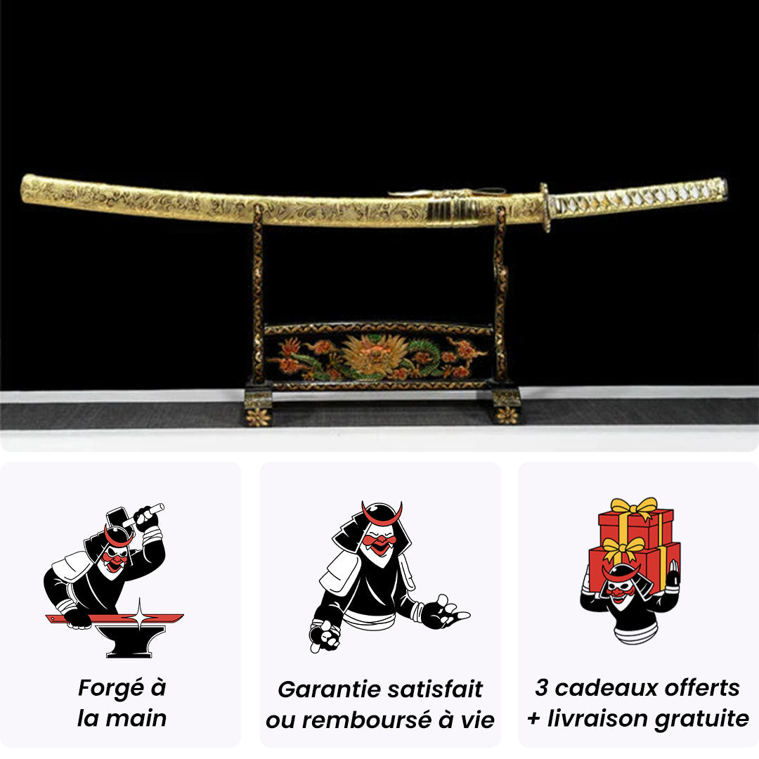 Katana Dragon Doré