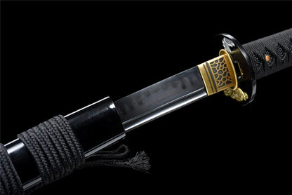 Katana-Aile-Noire-Acier-T10-Hamon
