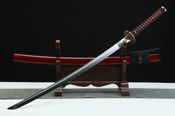 Katana-Feu-des-Enfers-Acier-T10-Hamon-Veritable