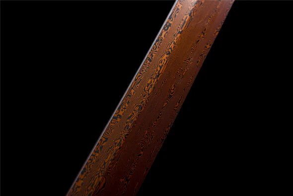 Lame-Katana-Fleur-de-Ciel-Acier-Damas