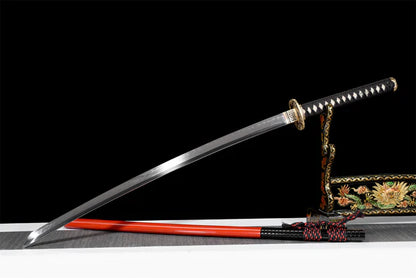 Lame-Pilule-de-Sang-Acier-T10-Hamon-Veritable-Veritable-Peau-de-Raie