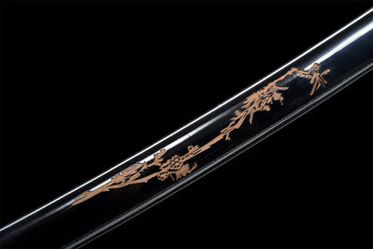 Katana Aile noire - Acier T10 & Hamon Véritable
