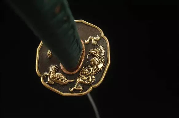 Tsuba-Katana-Ryujin-Acier-Damas