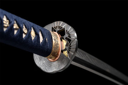 Tsuba-Shimazu-Yoshihisa-Acier-T10-Hamon-Veritable